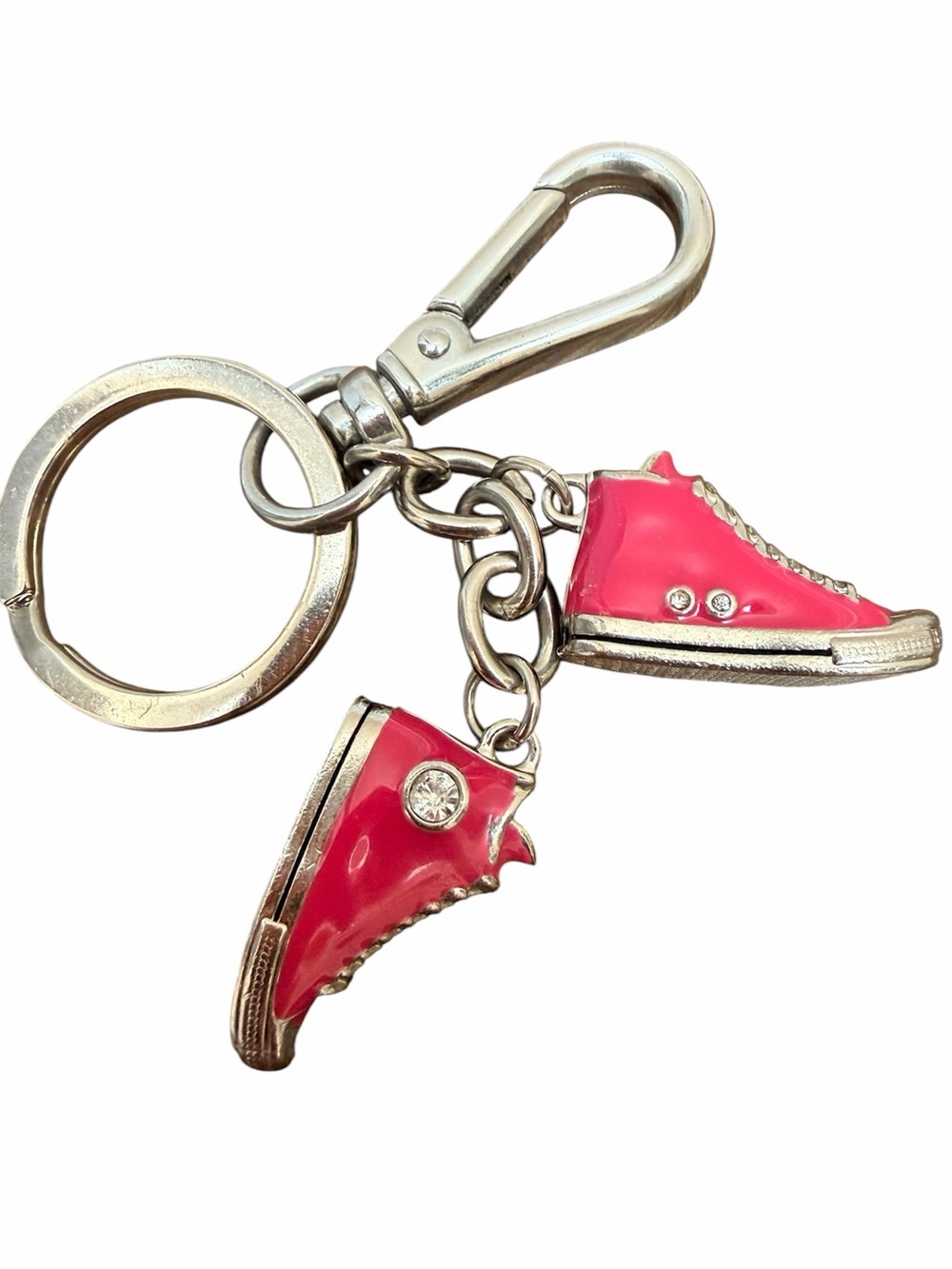 Sneakers Running Shoes Keychain Purse Bag Charm Silver
